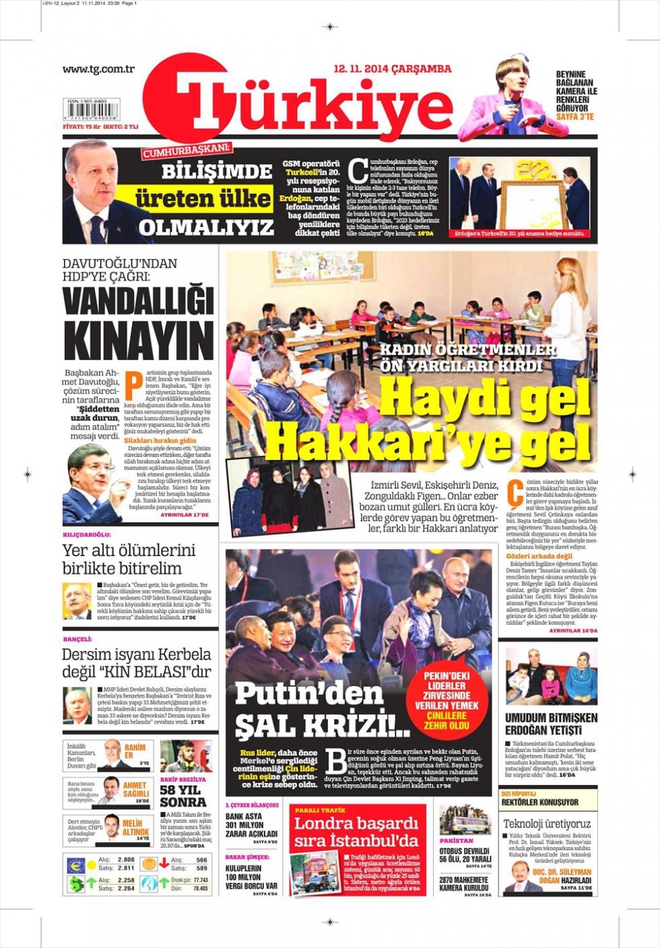12 Kasım 2014 gazete manşetleri 20