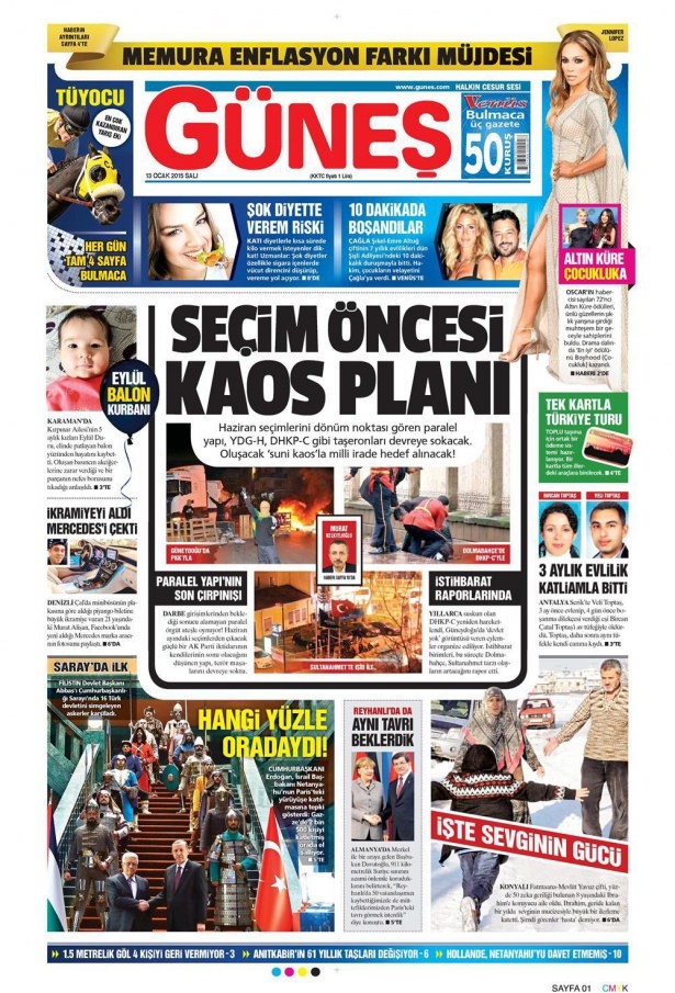 13 Ocak 2014 gazete manşetleri 4