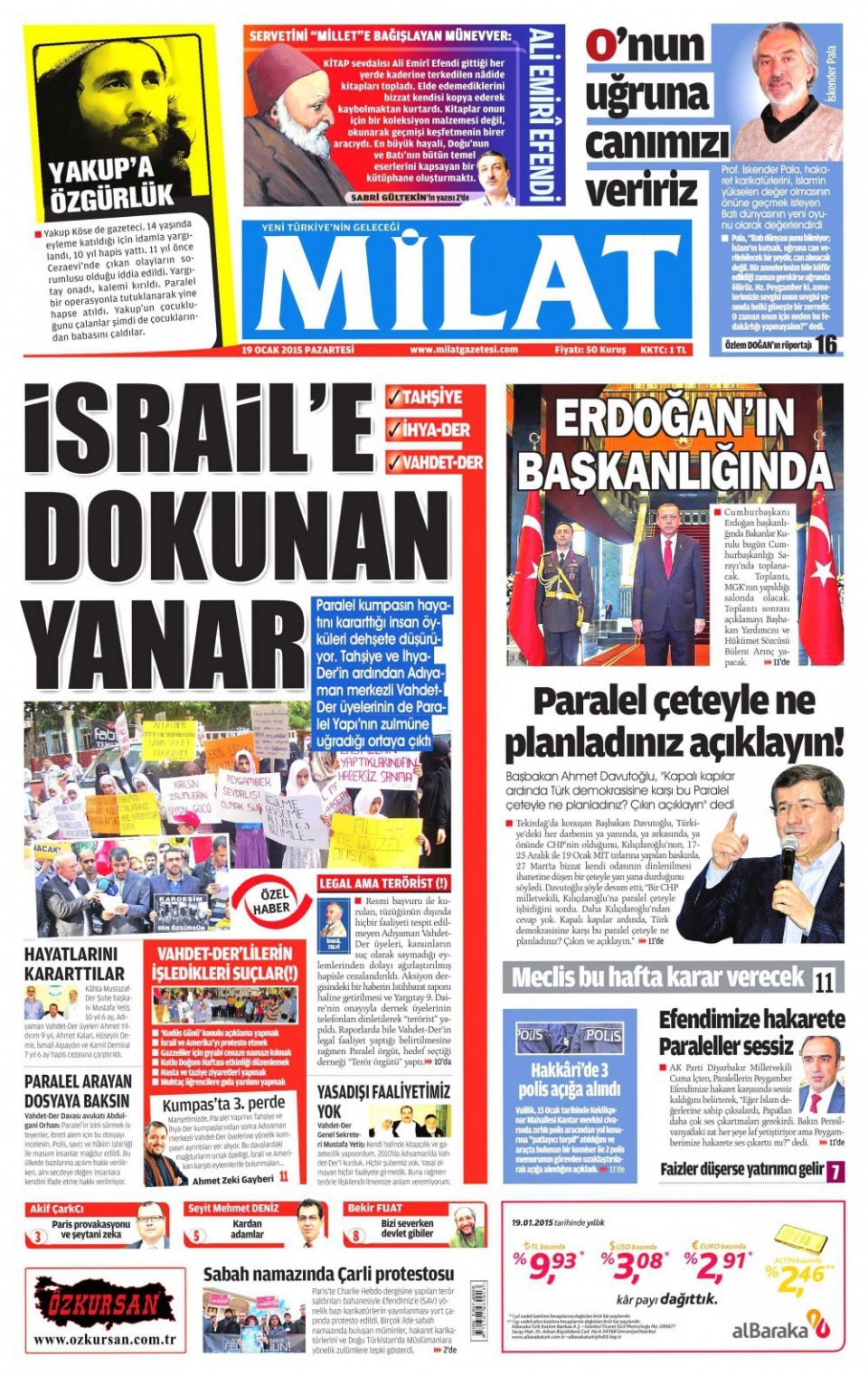 19 Ocak 2015 gazete manşetleri 31