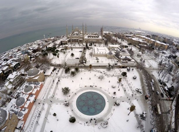 Beyaz İstanbul havadan böyle görüntülendi 11