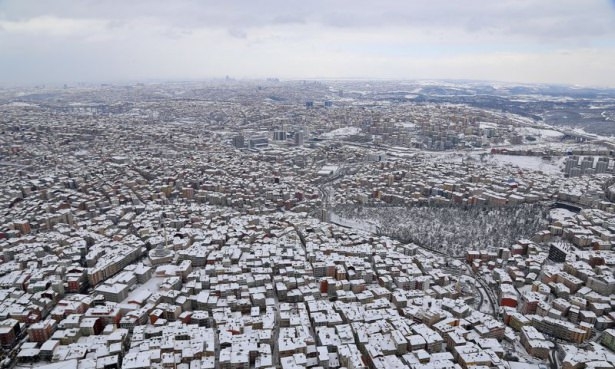 Beyaz İstanbul havadan böyle görüntülendi 16