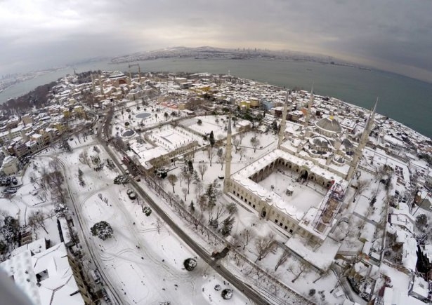 Beyaz İstanbul havadan böyle görüntülendi 3