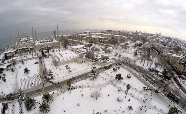 Beyaz İstanbul havadan böyle görüntülendi 7