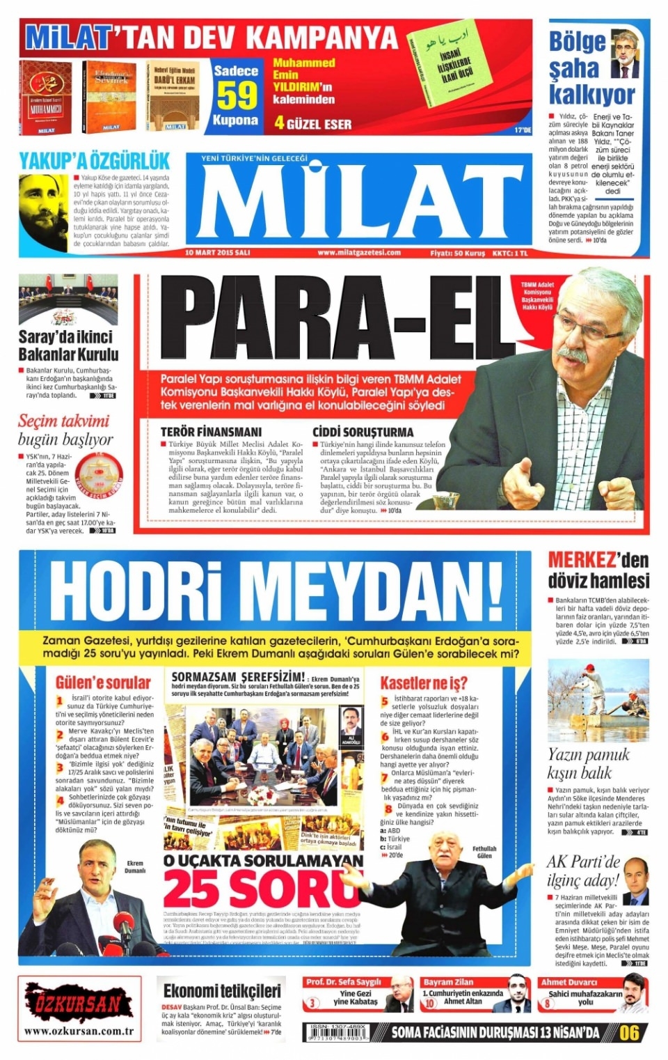 10 Mart 2015 gazete manşetleri 31