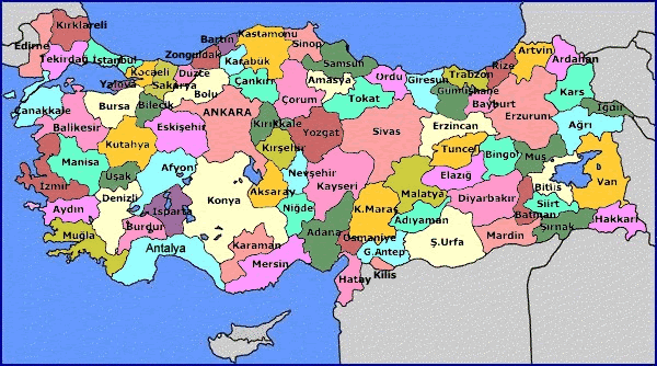Türkiye'nin hemşehri haritası 1