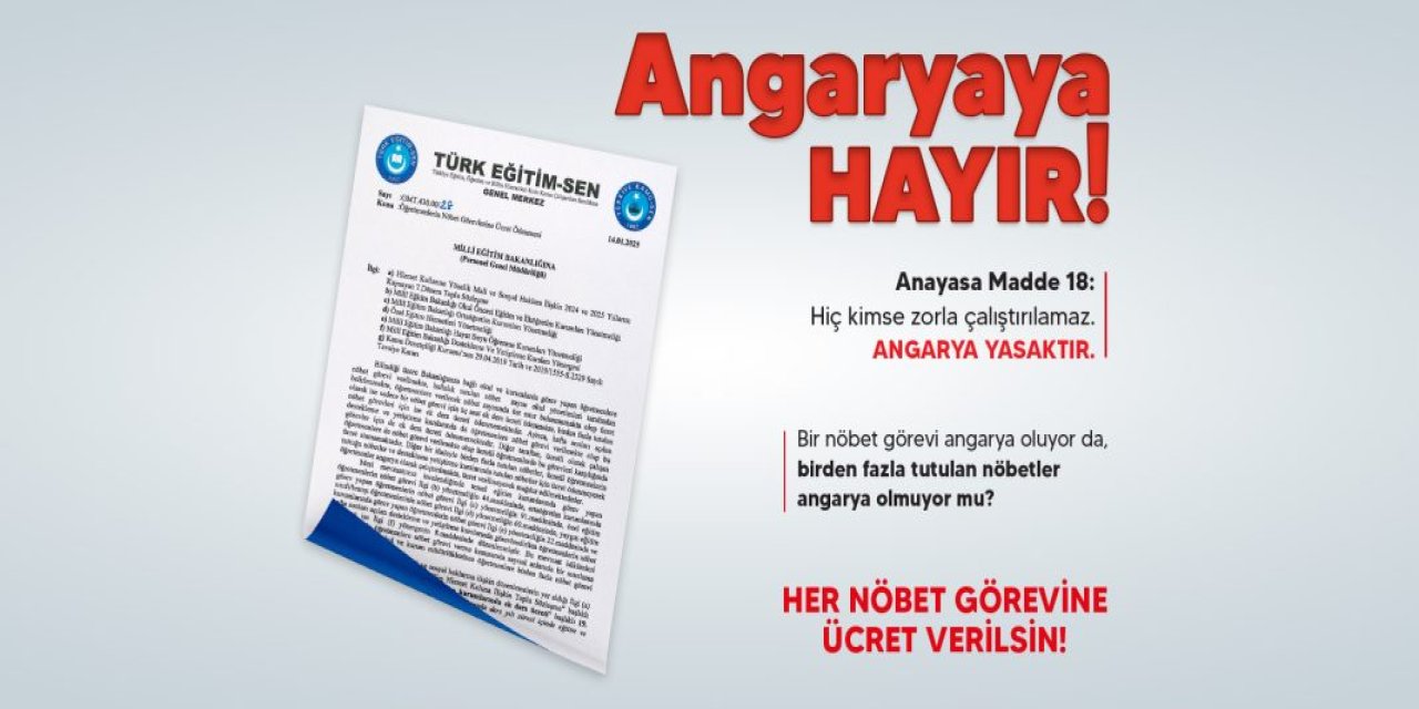 Her nöbet görevine ücret ödenmeli! Öğretmene nöbet angaryasına son verilmeli