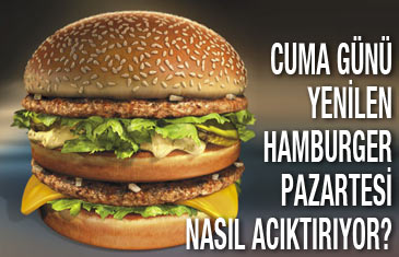 Cuma günü yenilen hamburger, pazartesi nasıl acıktırıyor?