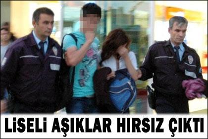 Liseli sevgililer hırsızlıktan yakalandı