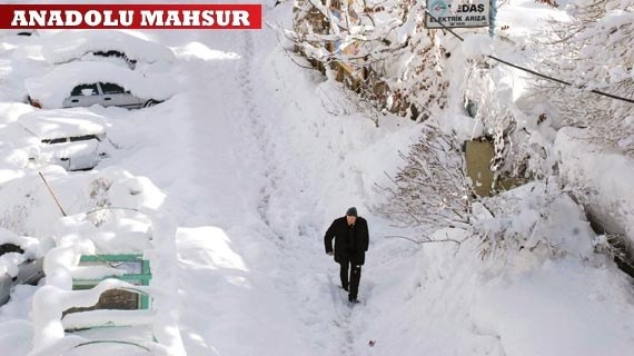 Bitlis'te kar kalınlığı 12 metreyi aştı