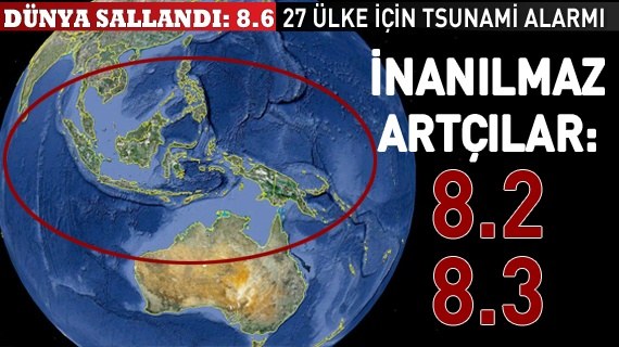 Endonezya'da 8.6 büyüklüğünde deprem