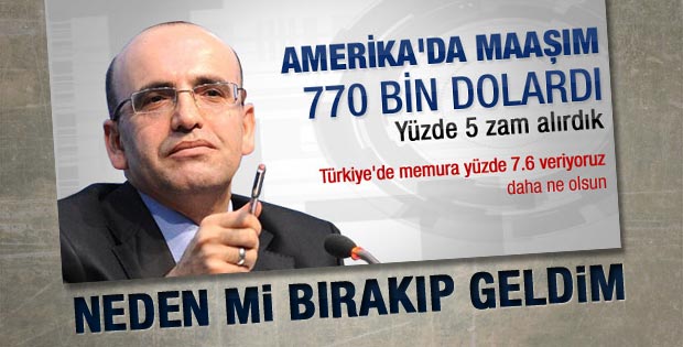 Mehmet Şimşek: 770 binlik maaşı niye mi bırakıp geldim