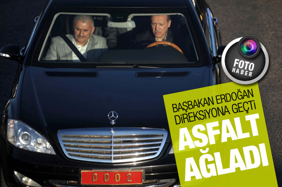 Erdoğan şoför koltuğunda