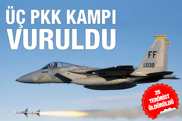 Savaş uçakları 3 PKK kampını vurdu