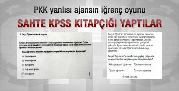 PKK yanlısı ajanstan sahte KPSS kitapçığı