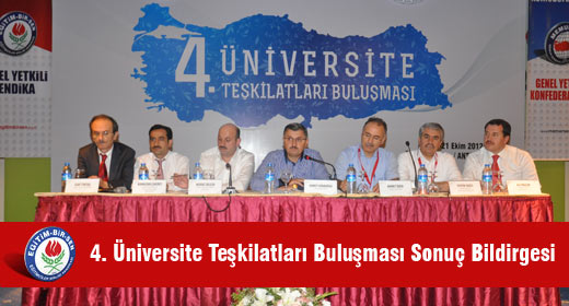 4. Üniversite Teşkilatları Buluşması Sonuç Bildirgesi