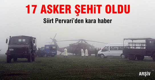 Pervari'de Helikopter Düştü: 17 Şehit