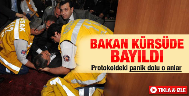 Bakan Eroğlu açılış sırasında bayıldı