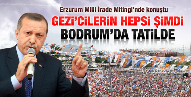 Erdoğan'ın Erzurum'daki Milli İrade mitingi