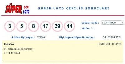 Süper Loto'da inanılmaz iddia