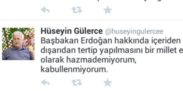 Hüseyin Gülerce'den Başbakan Erdoğan'a destek
