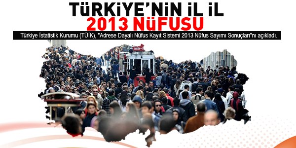 İşte Türkiye'nin 2013 nüfusu