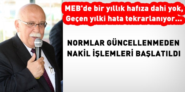 MEB, yine, normları güncellemeden nakil duyurusu yayımladı