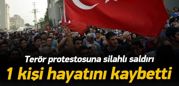 Terör protestosuna silahlı saldırı!