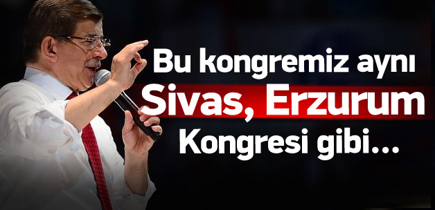 Başbakan Davutoğlu kongrede konuştu