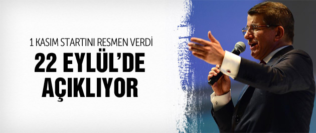 Davutoğlu 1 Kasım seçim startını resmen verdi
