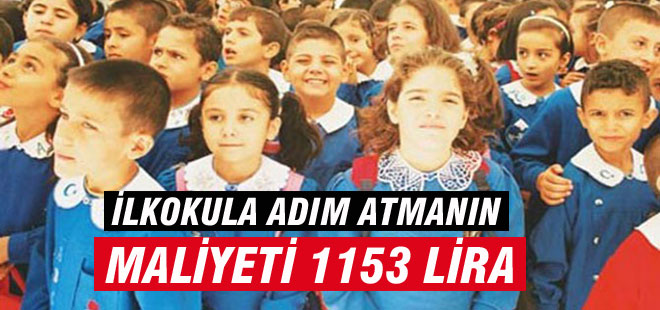 Okula Başlangıç Maliyeti: 1153 Lira