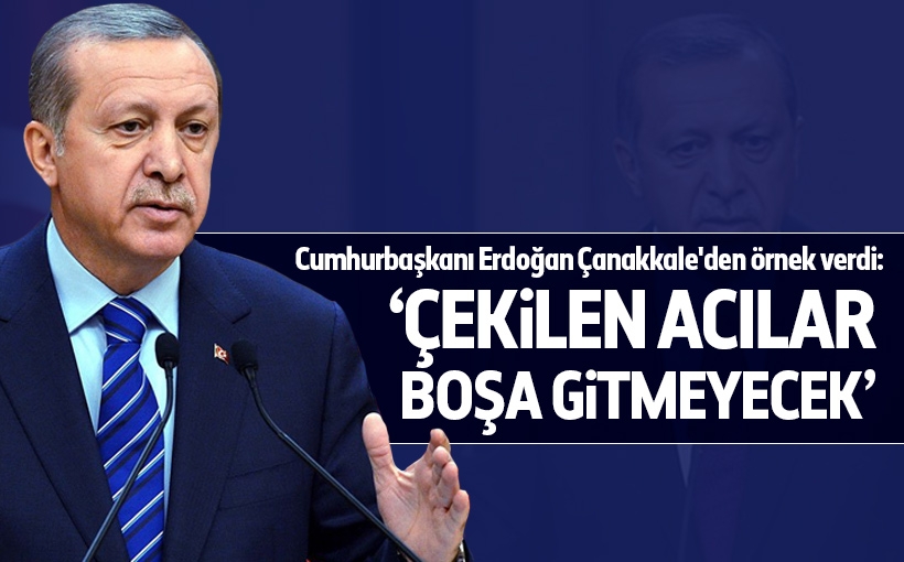 Erdoğan: Çekilen acılar boşa gitmeyecek